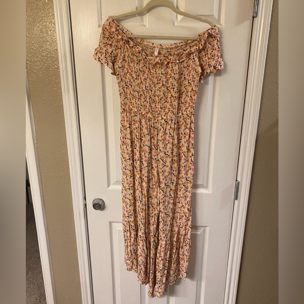 Off-The-Shoulder Floral Jumpsuit